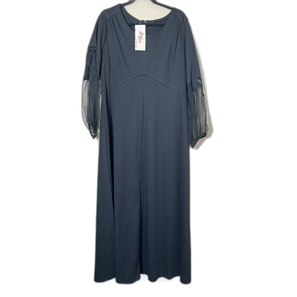 NWT Vintage Lady Laura by Toni Todd Black Polyester Dress BIG AND TALL 20W